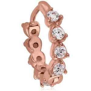 New Bodifine Cubic Zirconia 10K Rose Gold Sterling Ear Cartilage